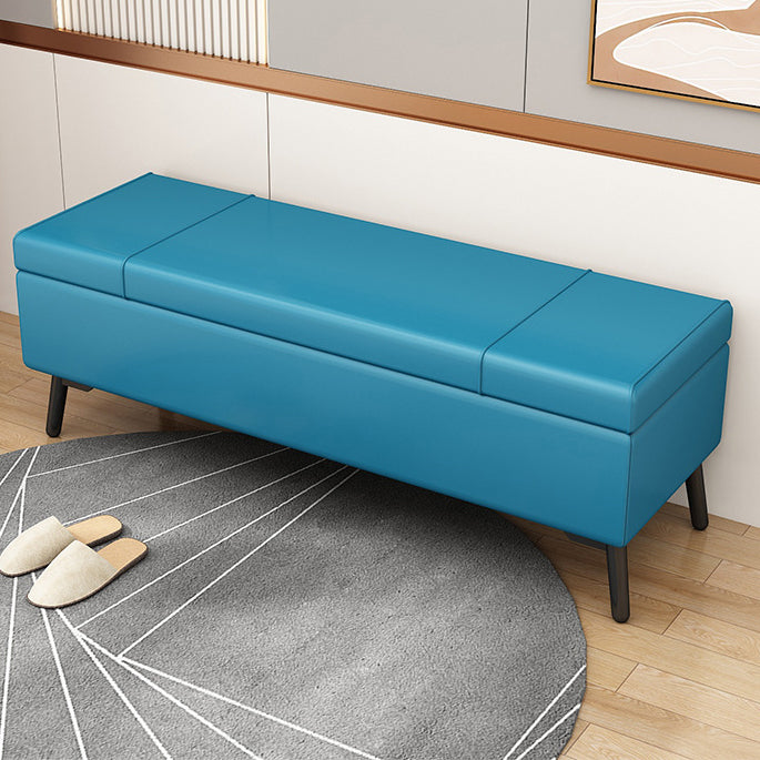 Modern Seating Bench 15.75 Inch Wide Foam Cushioned Bench with Flip Top Lake Blue Clearhalo 'Benches' 'Chairs & Seating' 'furn' 'furn_benches' 'Furniture' 'Living Room Furniture' 5984459