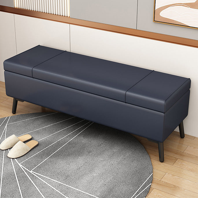 Modern Seating Bench 15.75 Inch Wide Foam Cushioned Bench with Flip Top Dark Blue Clearhalo 'Benches' 'Chairs & Seating' 'furn' 'furn_benches' 'Furniture' 'Living Room Furniture' 5984461