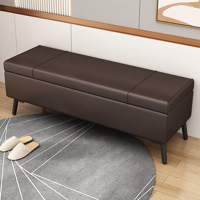 Modern Seating Bench 15.75 Inch Wide Foam Cushioned Bench with Flip Top Dark Coffee Clearhalo 'Benches' 'Chairs & Seating' 'furn' 'furn_benches' 'Furniture' 'Living Room Furniture' 5984462