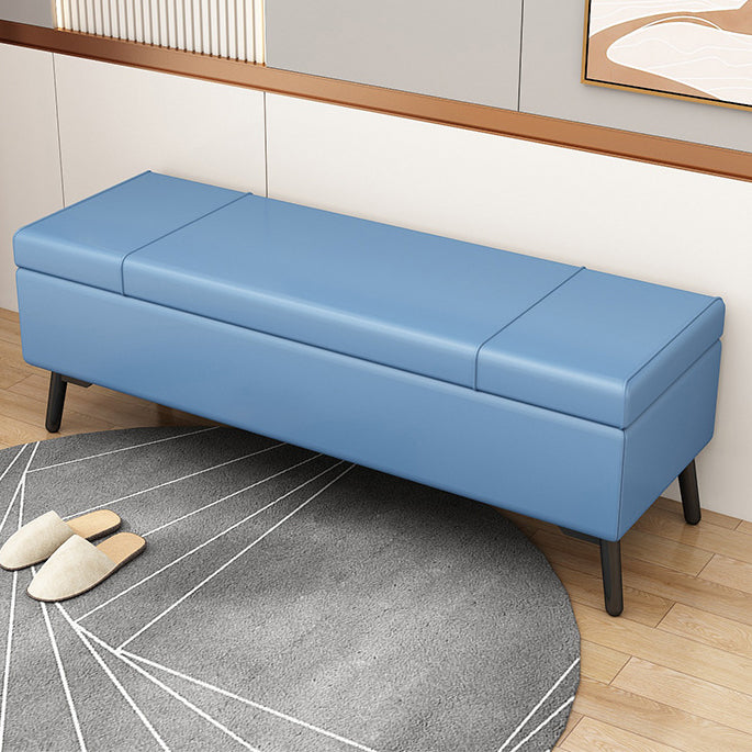 Modern Seating Bench 15.75 Inch Wide Foam Cushioned Bench with Flip Top Light Blue Clearhalo 'Benches' 'Chairs & Seating' 'furn' 'furn_benches' 'Furniture' 'Living Room Furniture' 5984463