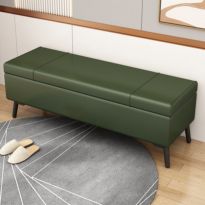 Modern Seating Bench 15.75 Inch Wide Foam Cushioned Bench with Flip Top Blackish Green Clearhalo 'Benches' 'Chairs & Seating' 'furn' 'furn_benches' 'Furniture' 'Living Room Furniture' 5984464