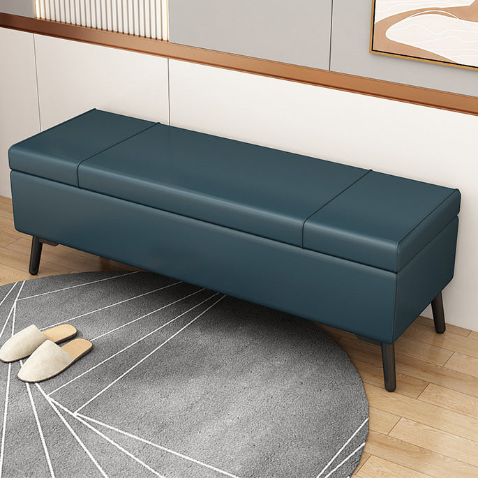 Modern Seating Bench 15.75 Inch Wide Foam Cushioned Bench with Flip Top Gray Blue Clearhalo 'Benches' 'Chairs & Seating' 'furn' 'furn_benches' 'Furniture' 'Living Room Furniture' 5984466