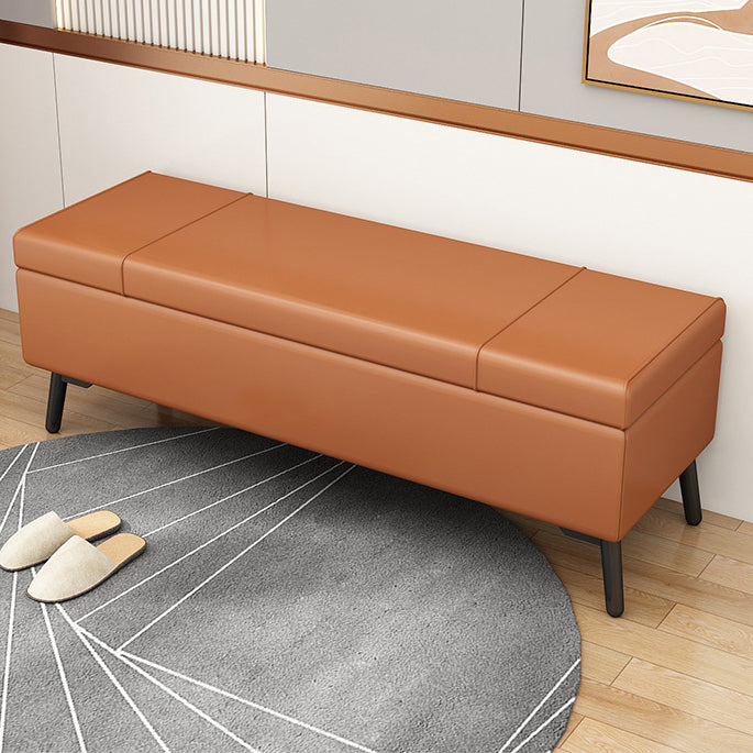Modern Seating Bench 15.75 Inch Wide Foam Cushioned Bench with Flip Top Orange Clearhalo 'Benches' 'Chairs & Seating' 'furn' 'furn_benches' 'Furniture' 'Living Room Furniture' 5984468