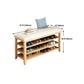 11.81 Inch Wide Seating Bench Rubberwood Bench with Shoes Storage