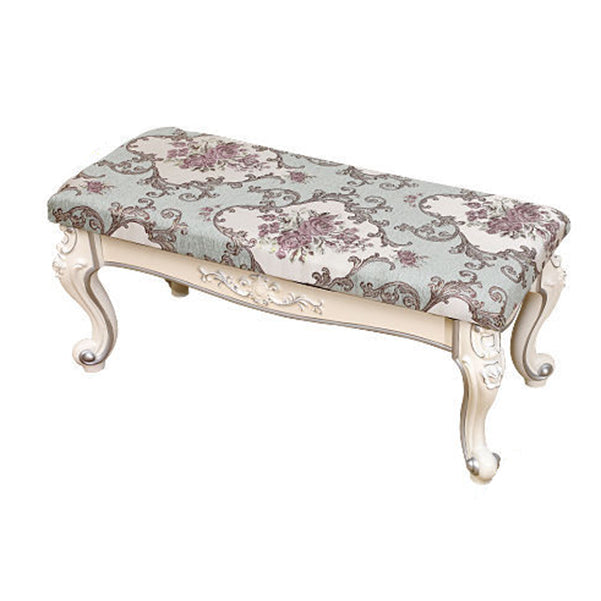 13.8" W Victorian Bench Manufactured Wood Cushioned Seating Bench Light Green Clearhalo 'Benches' 'Chairs & Seating' 'furn' 'furn_benches' 'Furniture' 'Living Room Furniture' 5984513