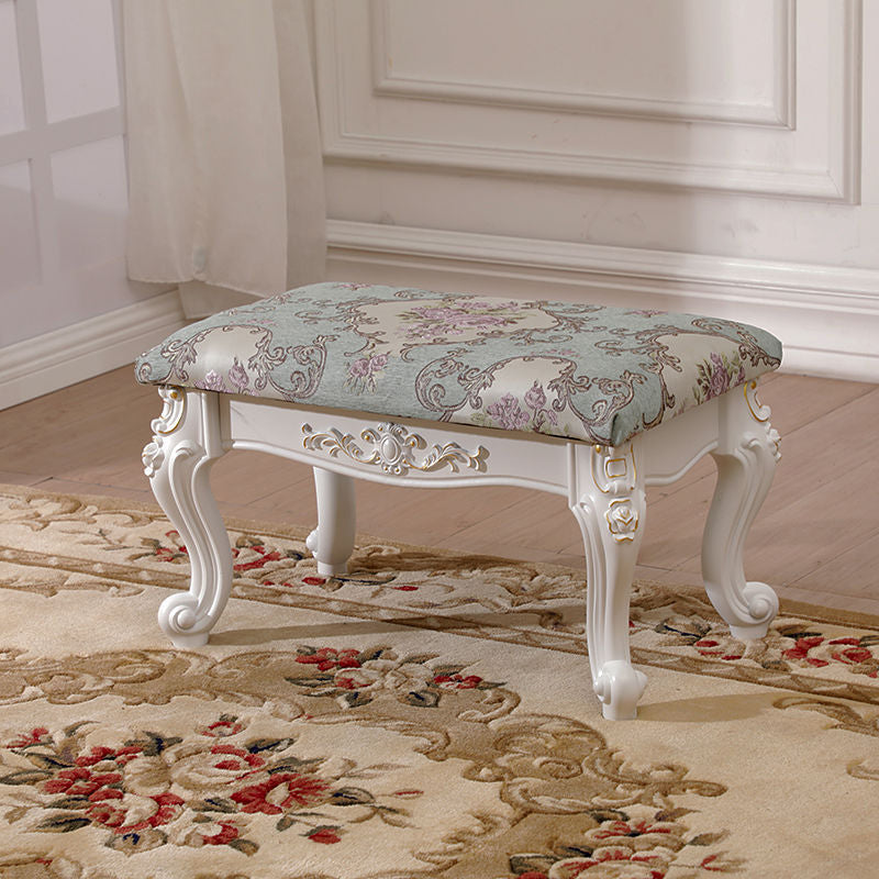 13.8" W Victorian Bench Manufactured Wood Cushioned Seating Bench Green Clearhalo 'Benches' 'Chairs & Seating' 'furn' 'furn_benches' 'Furniture' 'Living Room Furniture' 5984515