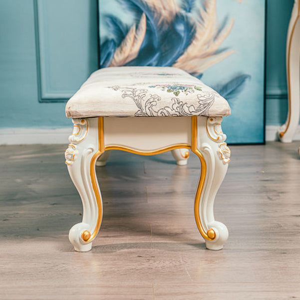 13.8" W Victorian Bench Manufactured Wood Cushioned Seating Bench Clearhalo 'Benches' 'Chairs & Seating' 'furn' 'furn_benches' 'Furniture' 'Living Room Furniture' 5984517