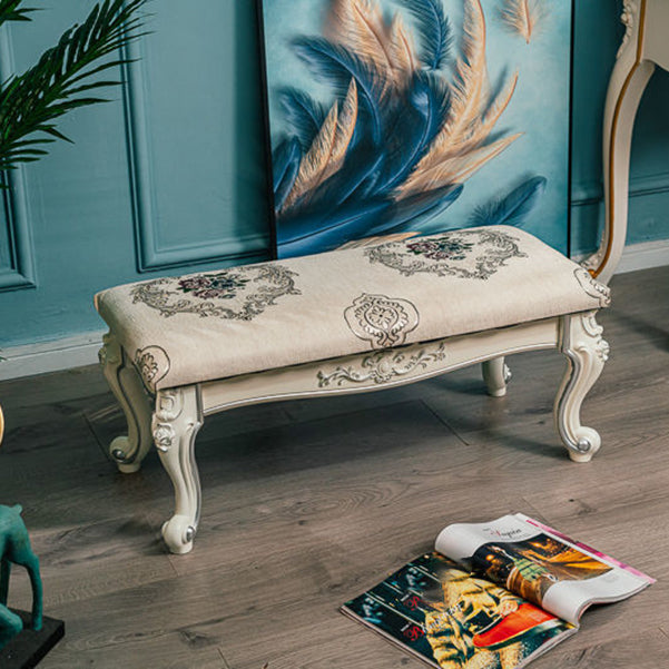 13.8" W Victorian Bench Manufactured Wood Cushioned Seating Bench Clearhalo 'Benches' 'Chairs & Seating' 'furn' 'furn_benches' 'Furniture' 'Living Room Furniture' 5984526