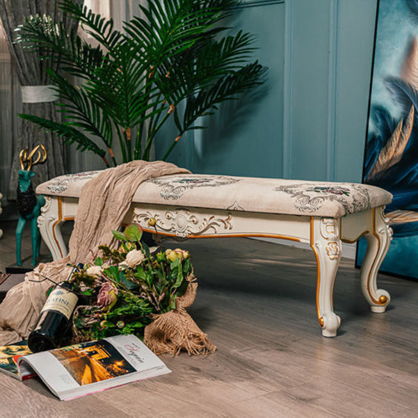 13.8" W Victorian Bench Manufactured Wood Cushioned Seating Bench Clearhalo 'Benches' 'Chairs & Seating' 'furn' 'furn_benches' 'Furniture' 'Living Room Furniture' 5984528