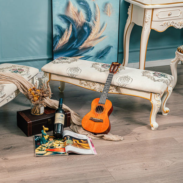 13.8" W Victorian Bench Manufactured Wood Cushioned Seating Bench Clearhalo 'Benches' 'Chairs & Seating' 'furn' 'furn_benches' 'Furniture' 'Living Room Furniture' 5984529