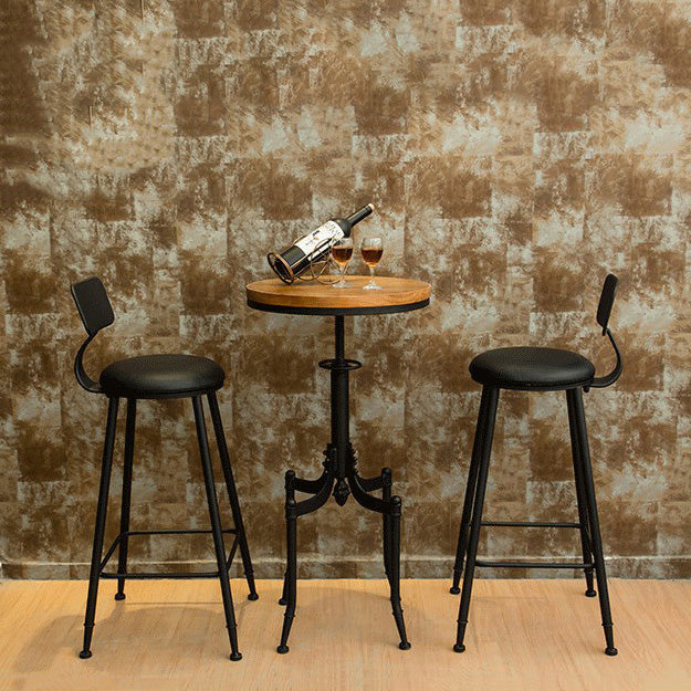 Ensemble de table de bar en bois massif industriel 1/2/3 pièces, ensemble de comptoir réglable