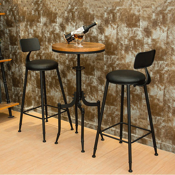 Ensemble de table de bar en bois massif industriel 1/2/3 pièces, ensemble de comptoir réglable