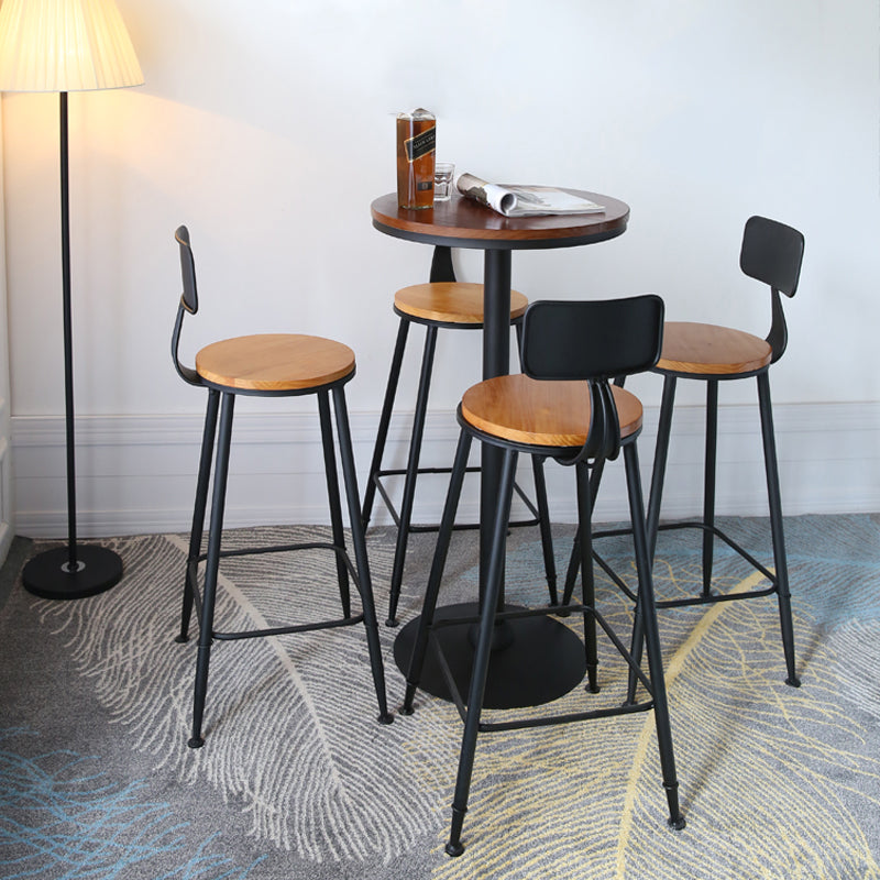 Industrial Solid Wood Bar Table Set 1/2/5 Pieces Fixed Bistro Set for Home Use Clearhalo 'Bar Furniture' 'furn' 'furn_home_bar_bar_sets' 'Furniture' 'Home Bars & Bar Sets' 'home_bar_bar_sets' 'Kitchen & Dining Furniture' 5987824