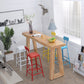 Modern Solid Wood Bar Table Set 1/5 Pieces Double Pedestal Pub Table Set in Natural Clearhalo 'Bar Furniture' 'furn' 'furn_home_bar_bar_sets' 'Furniture' 'Home Bars & Bar Sets' 'home_bar_bar_sets' 'Kitchen & Dining Furniture' 5987836