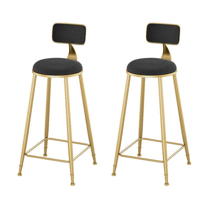 Glam 1/2/3 Pieces Metal Bar Table Set Rectangle Bar Table with High Stools for Home Black 30"H Stools (Set of 2) Clearhalo 'Bar Furniture' 'furn' 'furn_home_bar_bar_sets' 'Furniture' 'Home Bars & Bar Sets' 'home_bar_bar_sets' 'Kitchen & Dining Furniture' 5987858
