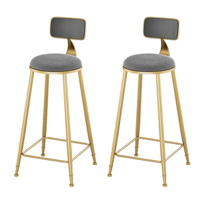 Glam 1/2/3 Pieces Metal Bar Table Set Rectangle Bar Table with High Stools for Home Grey 30"H Stools (Set of 2) Clearhalo 'Bar Furniture' 'furn' 'furn_home_bar_bar_sets' 'Furniture' 'Home Bars & Bar Sets' 'home_bar_bar_sets' 'Kitchen & Dining Furniture' 5987859