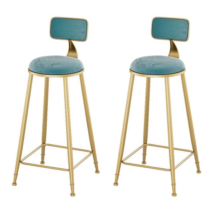 Glam 1/2/3 Pieces Metal Bar Table Set Rectangle Bar Table with High Stools for Home Blue 30"H Stools (Set of 2) Clearhalo 'Bar Furniture' 'furn' 'furn_home_bar_bar_sets' 'Furniture' 'Home Bars & Bar Sets' 'home_bar_bar_sets' 'Kitchen & Dining Furniture' 5987861