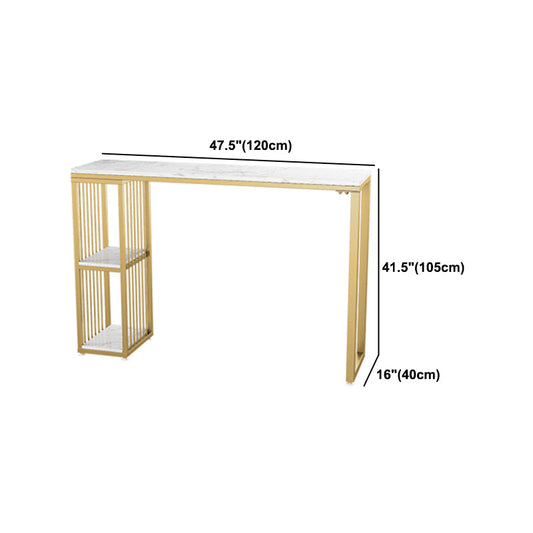 Glam 1/2/3 Pieces Metal Bar Table Set Rectangle Bar Table with High Stools for Home Clearhalo 'Bar Furniture' 'furn' 'furn_home_bar_bar_sets' 'Furniture' 'Home Bars & Bar Sets' 'home_bar_bar_sets' 'Kitchen & Dining Furniture' 5987869