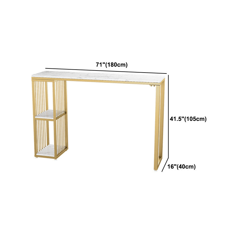Glam 1/2/3 Pieces Metal Bar Table Set Rectangle Bar Table with High Stools for Home Clearhalo 'Bar Furniture' 'furn' 'furn_home_bar_bar_sets' 'Furniture' 'Home Bars & Bar Sets' 'home_bar_bar_sets' 'Kitchen & Dining Furniture' 5987872