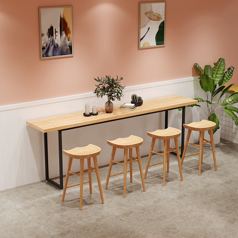 Industrial 1/2/5 Pieces Wooden Bar Table Set Rectangle Bar Table with High Wood Stools Clearhalo 'Bar Furniture' 'furn' 'furn_home_bar_bar_sets' 'Furniture' 'Home Bars & Bar Sets' 'home_bar_bar_sets' 'Kitchen & Dining Furniture' 5987910