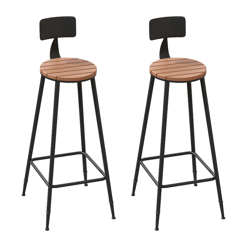 Industrial 1/2/5 Pieces Reclaimed Wood Bar Table Set Fixed Counter Set Brown 30"H Stools (Set of 2) Clearhalo 'Bar Furniture' 'furn' 'furn_home_bar_bar_sets' 'Furniture' 'Home Bars & Bar Sets' 'home_bar_bar_sets' 'Kitchen & Dining Furniture' 5987925
