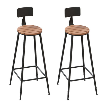 Industrial 1/2/5 Pieces Reclaimed Wood Bar Table Set Fixed Counter Set Brown 30"H Stools (Set of 2) Clearhalo 'Bar Furniture' 'furn' 'furn_home_bar_bar_sets' 'Furniture' 'Home Bars & Bar Sets' 'home_bar_bar_sets' 'Kitchen & Dining Furniture' 5987925