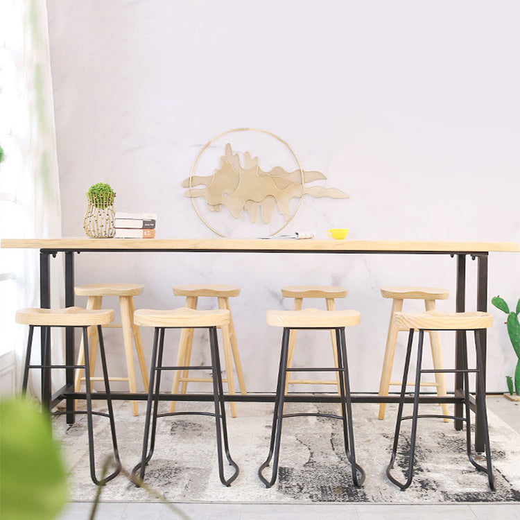 Industrielles 1/2/9-teiliges Bartisch-Set aus Holz, rechteckiger Bartisch mit hohen Hockern
