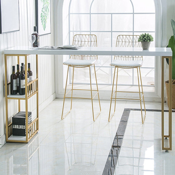 Glam 1/2/3 Pieces Wood Bar Table Set Rectangle Bar Table with High Stools for Kitchen Clearhalo 'Bar Furniture' 'furn' 'furn_home_bar_bar_sets' 'Furniture' 'Home Bars & Bar Sets' 'home_bar_bar_sets' 'Kitchen & Dining Furniture' 5987968