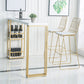 Glam 1/2/3 Pieces Wood Bar Table Set Rectangle Bar Table with High Stools for Kitchen Clearhalo 'Bar Furniture' 'furn' 'furn_home_bar_bar_sets' 'Furniture' 'Home Bars & Bar Sets' 'home_bar_bar_sets' 'Kitchen & Dining Furniture' 5987969