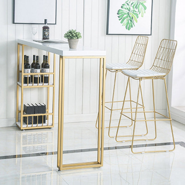 Glam 1/2/3 Pieces Wood Bar Table Set Rectangle Bar Table with High Stools for Kitchen Clearhalo 'Bar Furniture' 'furn' 'furn_home_bar_bar_sets' 'Furniture' 'Home Bars & Bar Sets' 'home_bar_bar_sets' 'Kitchen & Dining Furniture' 5987969