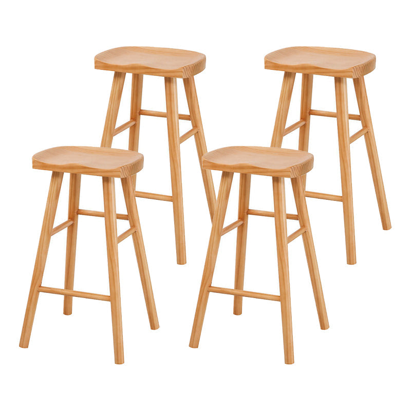 Modern 1/4/5 Pieces Wood Bar Table Set Rectangle Bar Table with High Stools for Kitchen Wood 30"H Stools (Set of 4) Clearhalo 'Bar Furniture' 'furn' 'furn_home_bar_bar_sets' 'Furniture' 'Home Bars & Bar Sets' 'home_bar_bar_sets' 'Kitchen & Dining Furniture' 5987982