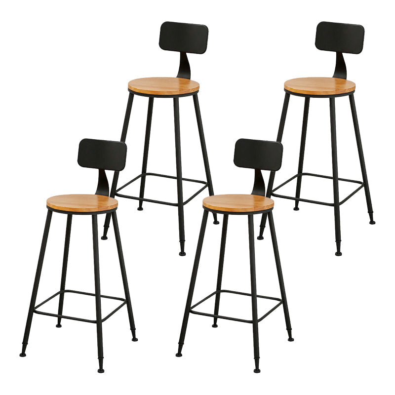 Modern 1/4/5 Pieces Wood Bar Table Set Rectangle Bar Table with High Stools for Kitchen Black 30"H Stools (Set of 4) Clearhalo 'Bar Furniture' 'furn' 'furn_home_bar_bar_sets' 'Furniture' 'Home Bars & Bar Sets' 'home_bar_bar_sets' 'Kitchen & Dining Furniture' 5987984