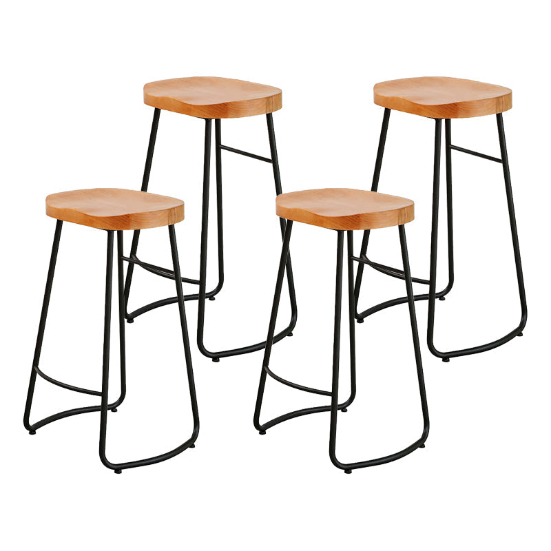 Modern 1/4/5 Pieces Wood Bar Table Set Rectangle Bar Table with High Stools for Kitchen Brown 30"H Stools (Set of 4) Clearhalo 'Bar Furniture' 'furn' 'furn_home_bar_bar_sets' 'Furniture' 'Home Bars & Bar Sets' 'home_bar_bar_sets' 'Kitchen & Dining Furniture' 5987985