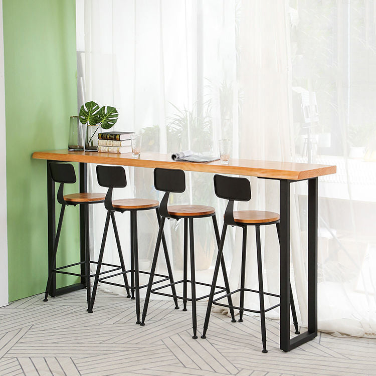 Modern 1/4/5 Pieces Wood Bar Table Set Rectangle Bar Table with High Stools for Kitchen Clearhalo 'Bar Furniture' 'furn' 'furn_home_bar_bar_sets' 'Furniture' 'Home Bars & Bar Sets' 'home_bar_bar_sets' 'Kitchen & Dining Furniture' 5987993