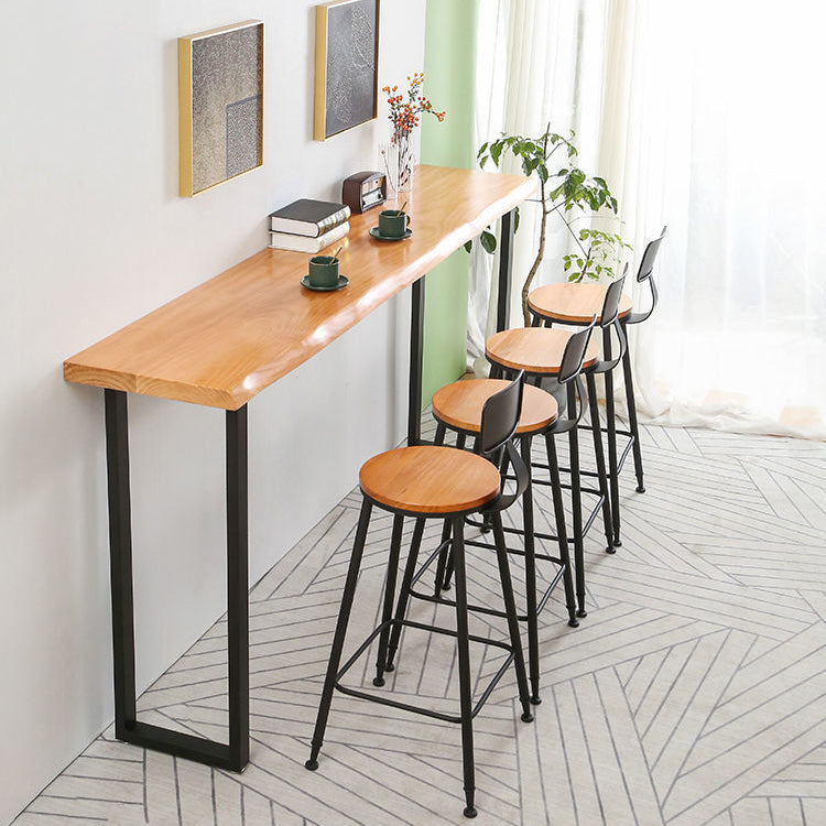 Modern 1/4/5 Pieces Wood Bar Table Set Rectangle Bar Table with High Stools for Kitchen Clearhalo 'Bar Furniture' 'furn' 'furn_home_bar_bar_sets' 'Furniture' 'Home Bars & Bar Sets' 'home_bar_bar_sets' 'Kitchen & Dining Furniture' 5987995
