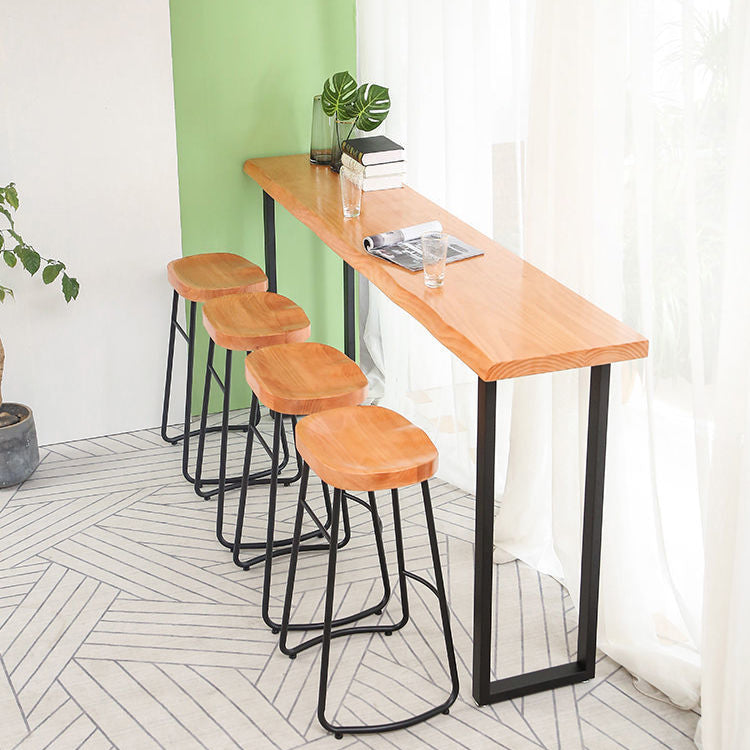 Modern 1/4/5 Pieces Wood Bar Table Set Rectangle Bar Table with High Stools for Kitchen Clearhalo 'Bar Furniture' 'furn' 'furn_home_bar_bar_sets' 'Furniture' 'Home Bars & Bar Sets' 'home_bar_bar_sets' 'Kitchen & Dining Furniture' 5987997