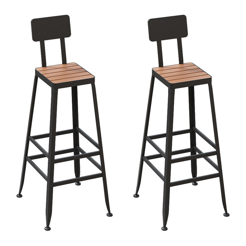 Modern 1/2/5 Pieces Reclaimed Wood Bar Table Set Fixed Table Counter Table Black 30"H Stools (Set of 2) Clearhalo 'Bar Furniture' 'furn' 'furn_home_bar_bar_sets' 'Furniture' 'Home Bars & Bar Sets' 'home_bar_bar_sets' 'Kitchen & Dining Furniture' 5988009