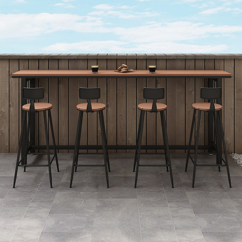 Modern 1/2/5 Pieces Reclaimed Wood Bar Table Set Fixed Table Counter Table Clearhalo 'Bar Furniture' 'furn' 'furn_home_bar_bar_sets' 'Furniture' 'Home Bars & Bar Sets' 'home_bar_bar_sets' 'Kitchen & Dining Furniture' 5988010