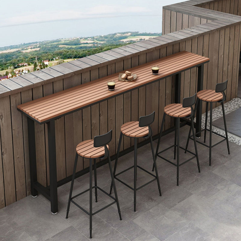 Modern 1/2/5 Pieces Reclaimed Wood Bar Table Set Fixed Table Counter Table Clearhalo 'Bar Furniture' 'furn' 'furn_home_bar_bar_sets' 'Furniture' 'Home Bars & Bar Sets' 'home_bar_bar_sets' 'Kitchen & Dining Furniture' 5988011