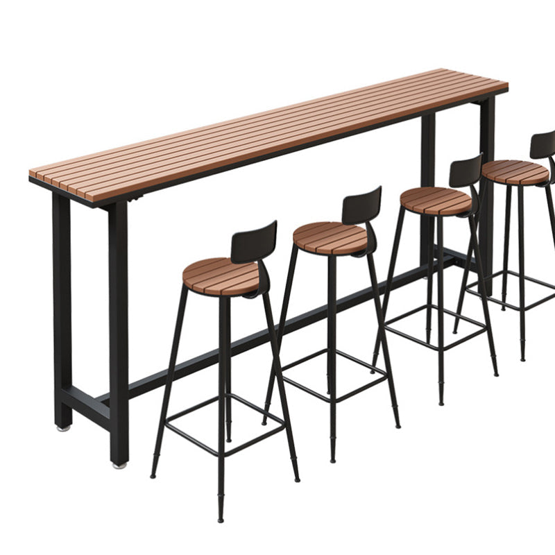 Modern 1/2/5 Pieces Reclaimed Wood Bar Table Set Fixed Table Counter Table Clearhalo 'Bar Furniture' 'furn' 'furn_home_bar_bar_sets' 'Furniture' 'Home Bars & Bar Sets' 'home_bar_bar_sets' 'Kitchen & Dining Furniture' 5988012