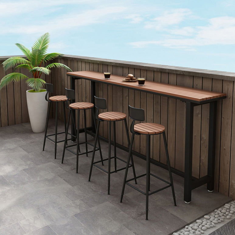 Modern 1/2/5 Pieces Reclaimed Wood Bar Table Set Fixed Table Counter Table Clearhalo 'Bar Furniture' 'furn' 'furn_home_bar_bar_sets' 'Furniture' 'Home Bars & Bar Sets' 'home_bar_bar_sets' 'Kitchen & Dining Furniture' 5988018