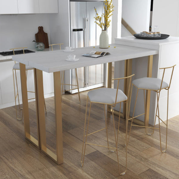 Fixed Table Counter Table Set Contemporary 1/2/3 Pieces Faux Marble Pub Table Set Clearhalo 'Bar Furniture' 'furn' 'furn_home_bar_bar_sets' 'Furniture' 'Home Bars & Bar Sets' 'home_bar_bar_sets' 'Kitchen & Dining Furniture' 5988034