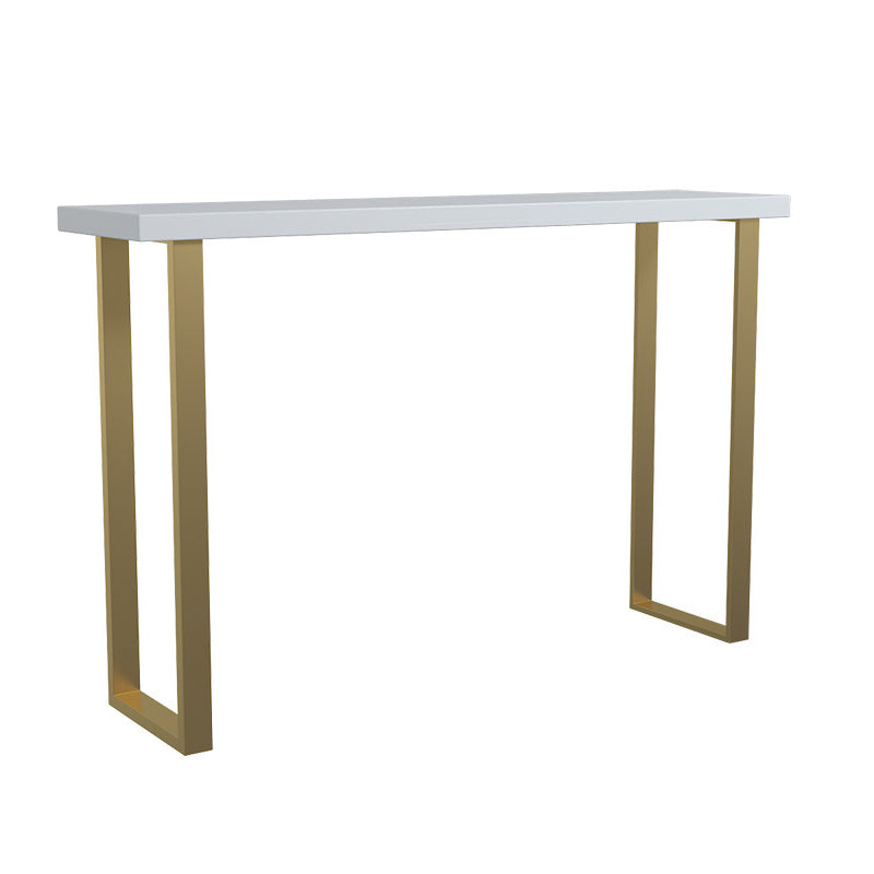 Fixed Table Counter Table Set Contemporary 1/2/3 Pieces Faux Marble Pub Table Set White 79"L x 16"W Clearhalo 'Bar Furniture' 'furn' 'furn_home_bar_bar_sets' 'Furniture' 'Home Bars & Bar Sets' 'home_bar_bar_sets' 'Kitchen & Dining Furniture' 5988036