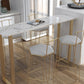 Fixed Table Counter Table Set Contemporary 1/2/3 Pieces Faux Marble Pub Table Set Clearhalo 'Bar Furniture' 'furn' 'furn_home_bar_bar_sets' 'Furniture' 'Home Bars & Bar Sets' 'home_bar_bar_sets' 'Kitchen & Dining Furniture' 5988037