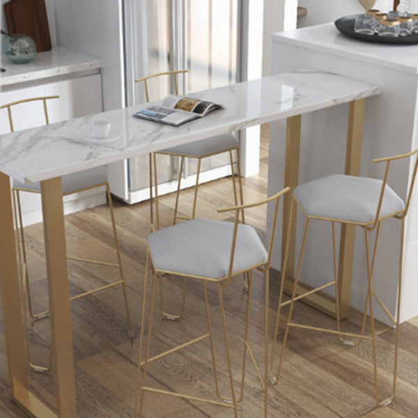 Fixed Table Counter Table Set Contemporary 1/2/3 Pieces Faux Marble Pub Table Set Clearhalo 'Bar Furniture' 'furn' 'furn_home_bar_bar_sets' 'Furniture' 'Home Bars & Bar Sets' 'home_bar_bar_sets' 'Kitchen & Dining Furniture' 5988037