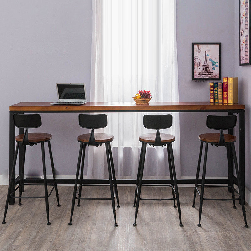 Juego de comedor de Pub con caballete Industrial, juego de mesa de Bar rectangular de madera maciza de 1/2/5 piezas