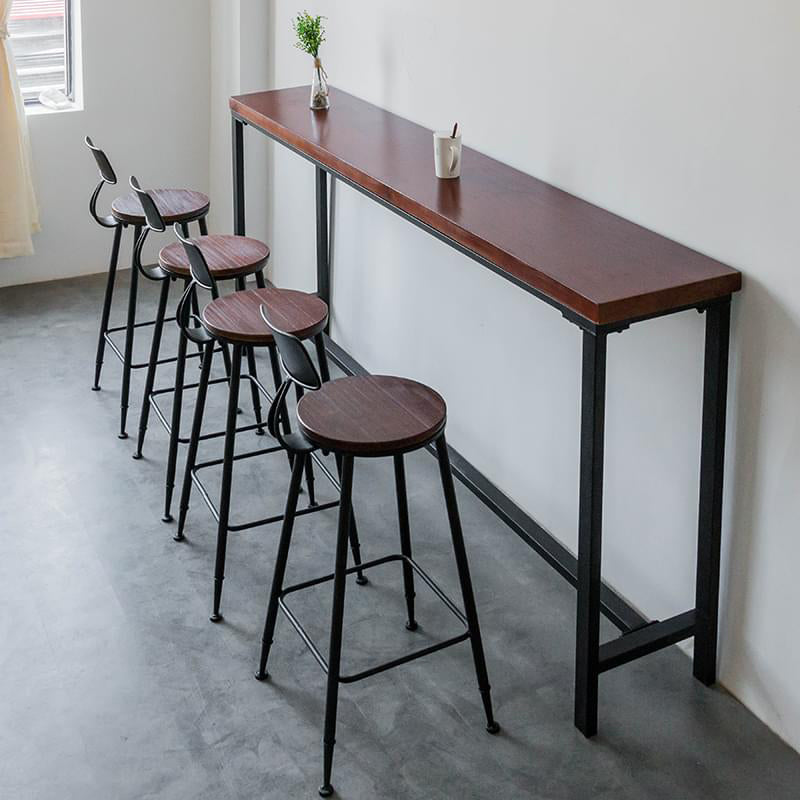 Juego de comedor de Pub con caballete Industrial, juego de mesa de Bar rectangular de madera maciza de 1/2/5 piezas