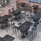 Ensemble de Table de Pub en pierre frittée contemporaine, Table de comptoir fixe, 1/2/3/5 pièces