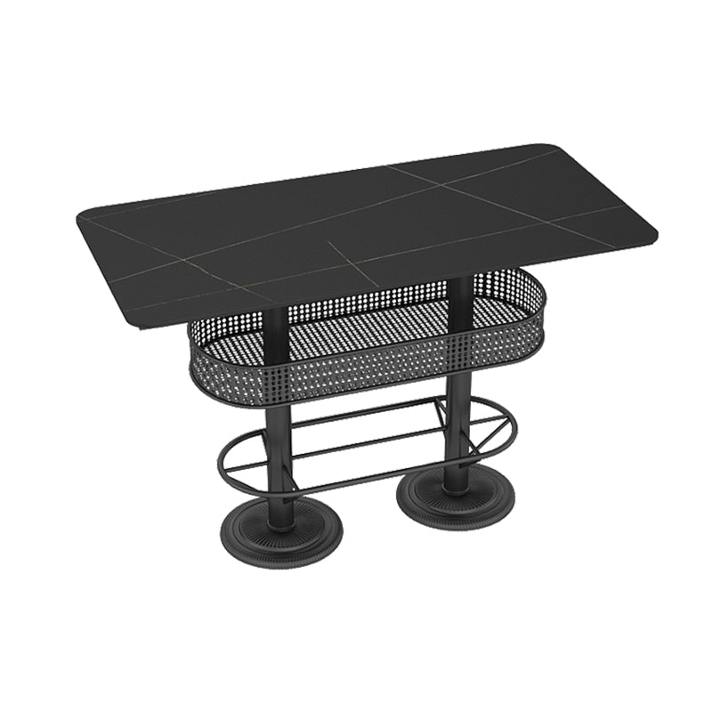Ensemble de Table de Pub en pierre frittée contemporaine, Table de comptoir fixe, 1/2/3/5 pièces
