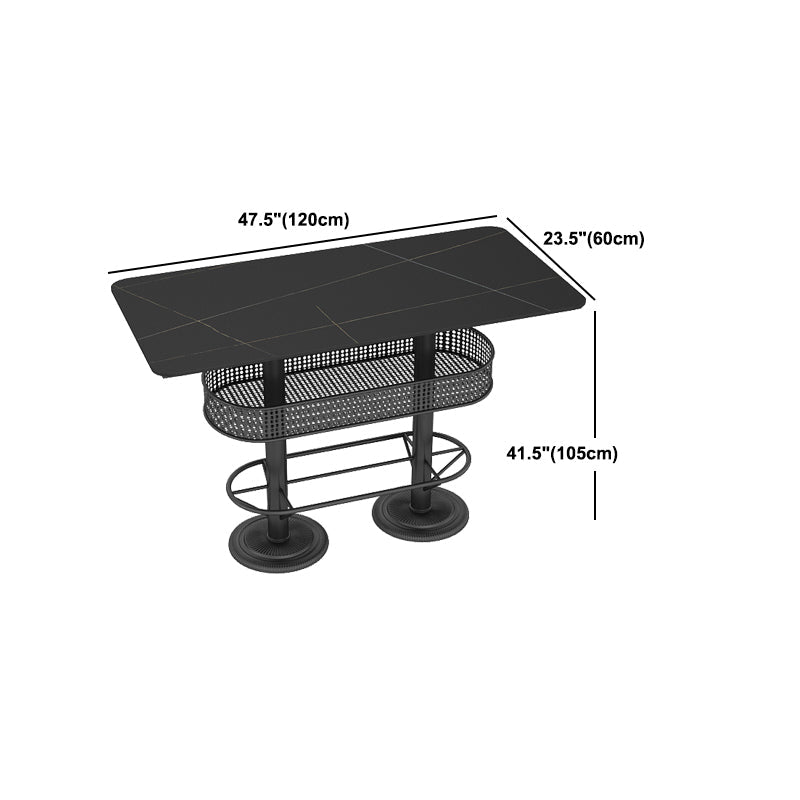 Ensemble de Table de Pub en pierre frittée contemporaine, Table de comptoir fixe, 1/2/3/5 pièces